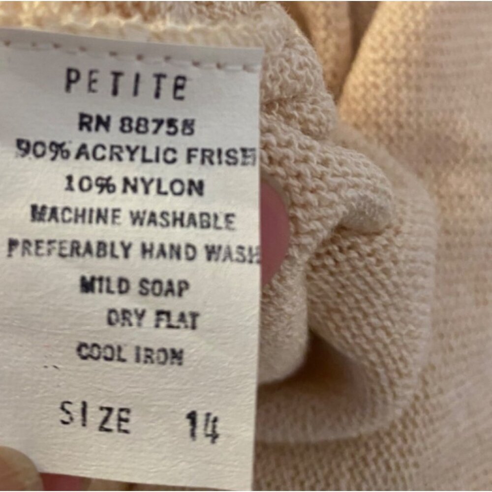 Vintage Laura by Alyzia Skirt Set Beige Short Sleeve Top Buttons Knit 14 Petite - Picture 9 of 16